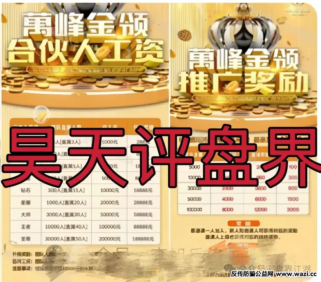 【万峰金领】：跟单类资金盘骗局，已经有团队被单割，即将崩盘跑路！