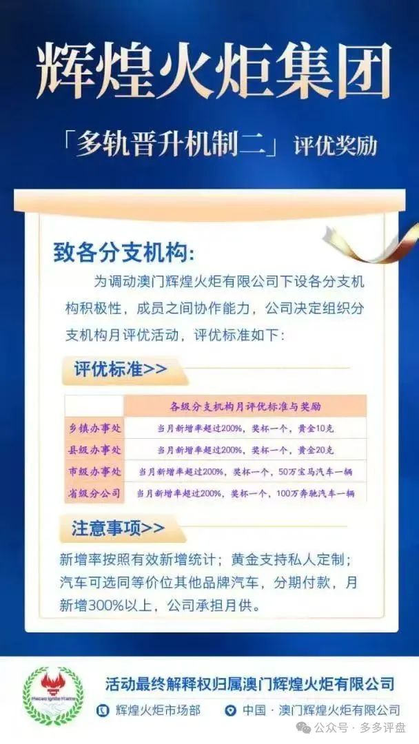 辉煌火炬集团资金盘；本质是用新投资者的资金支付旧投资者的 “收益”，形成庞氏骗局。