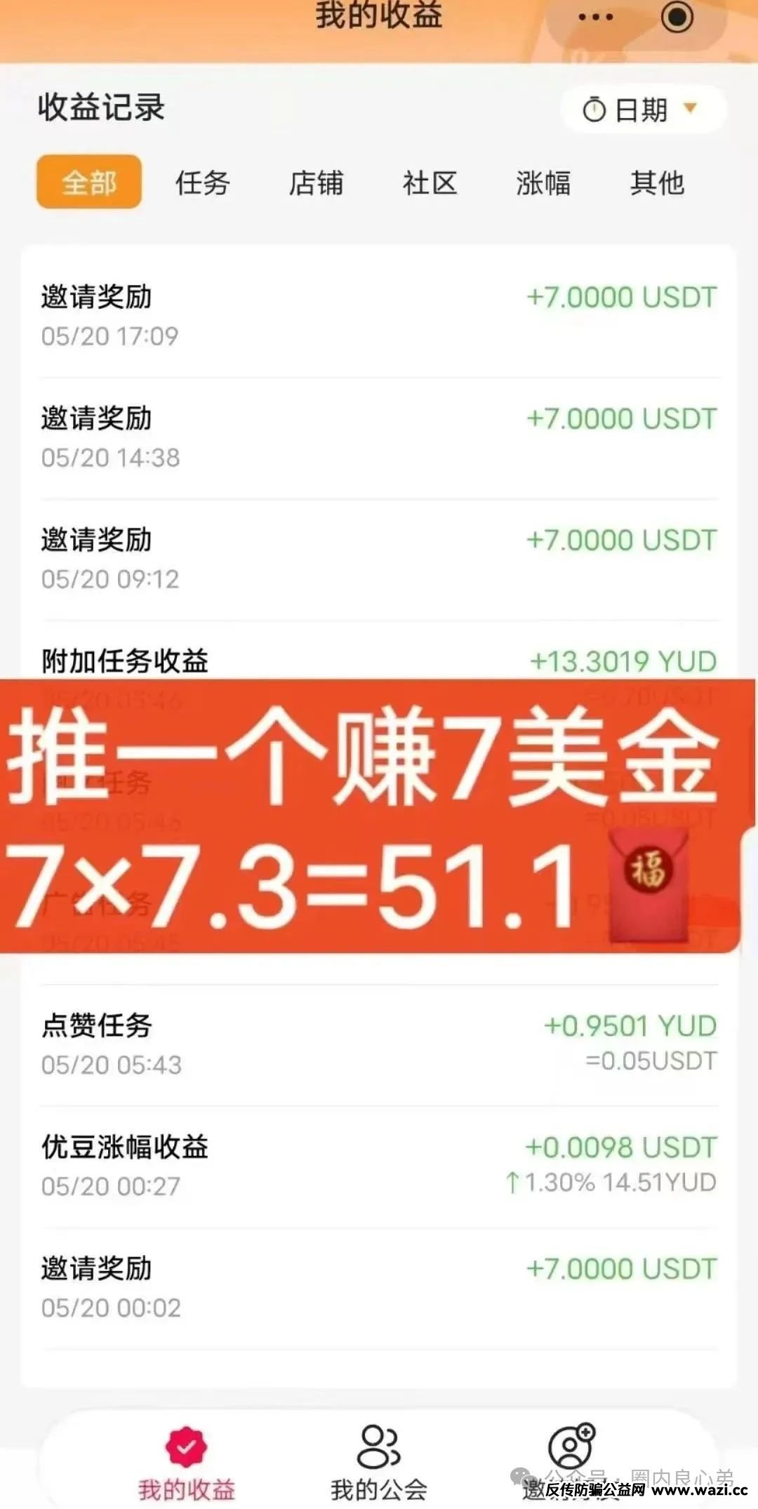 高回报后的庞氏陷阱：【优哩哩】资金盘骗局，不要去填坑当炮灰。