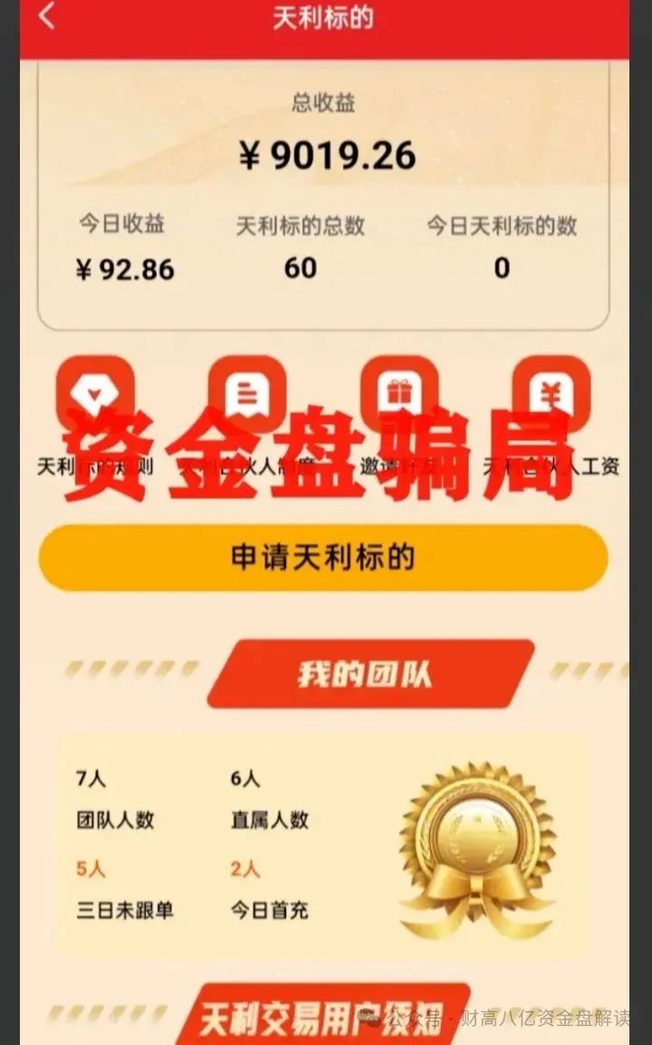 “天利汇通”带单跟单骗局。进行非法集资，以金字塔的模式宣传和诈骗！