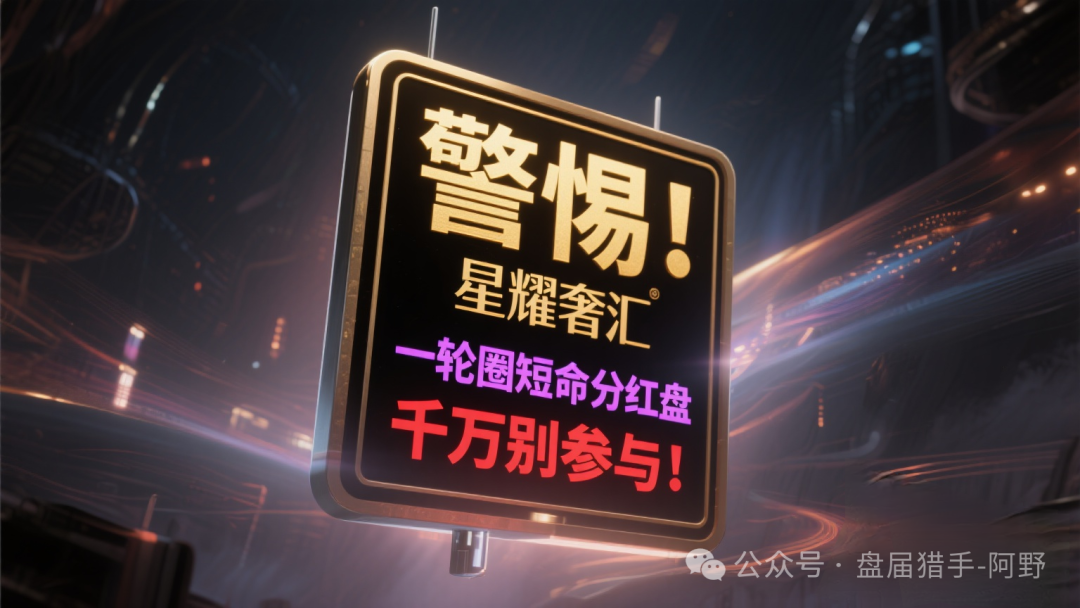 警惕！“星耀奢汇”，一轮圈短命分红盘，千万别参与！