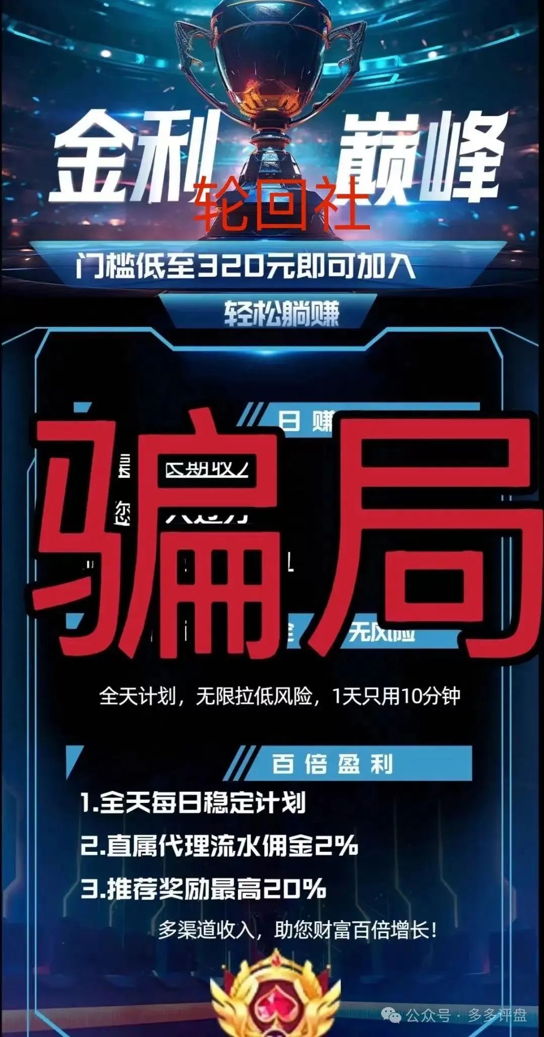 【金利巅峰】彩票类资金盘正进行单割 现资金链或已断裂 高度预警