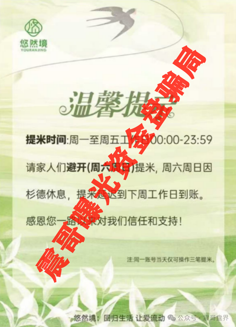 【悠然境暴雷预警】最近悠然境这盘子不对劲啊！准备跑路了！
