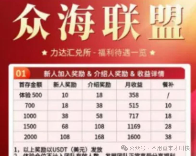 暴雷【众海联盟（力达交易所）圈钱过亿，交易所崩盘跑路！