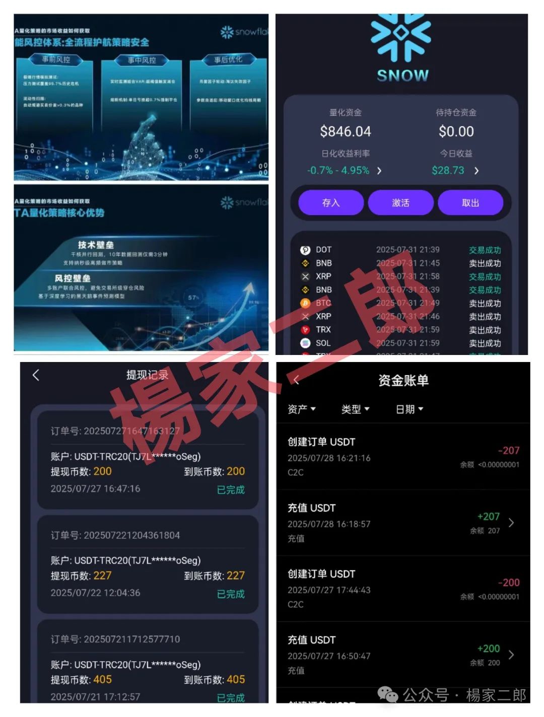 【SNOW量化ai】又一个类似“鑫慷嘉”的跟单类资金盘骗局！