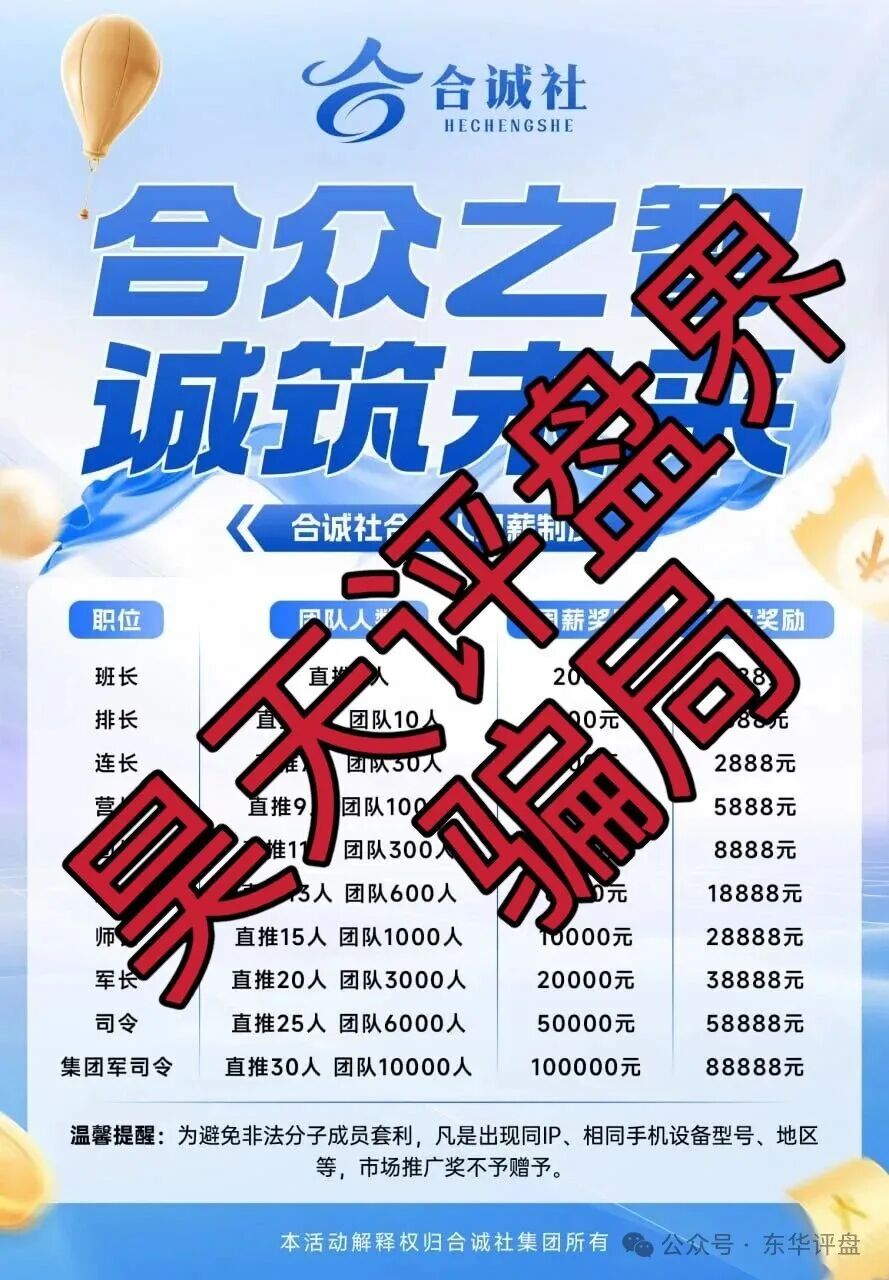 【合诚社】又一个跟单类资金盘骗局，典型的一轮圈杀猪盘，看见一定要远离！