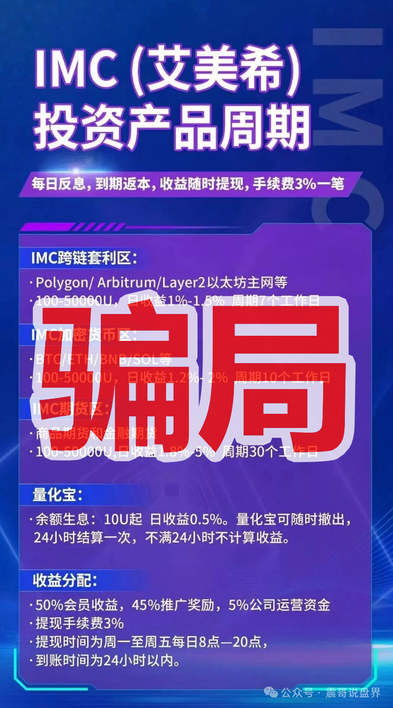 骗局揭秘【IMC艾美希】当心这个短命资金盘！
