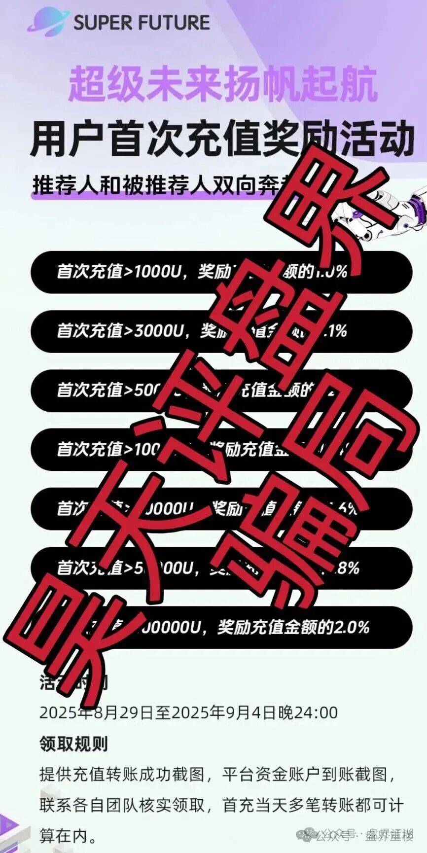 【超级未来Super Future AI算力租赁】分红类资金盘骗局，此骗局套路层层递进，以虚假身份包装骗取信任！抓紧远离！